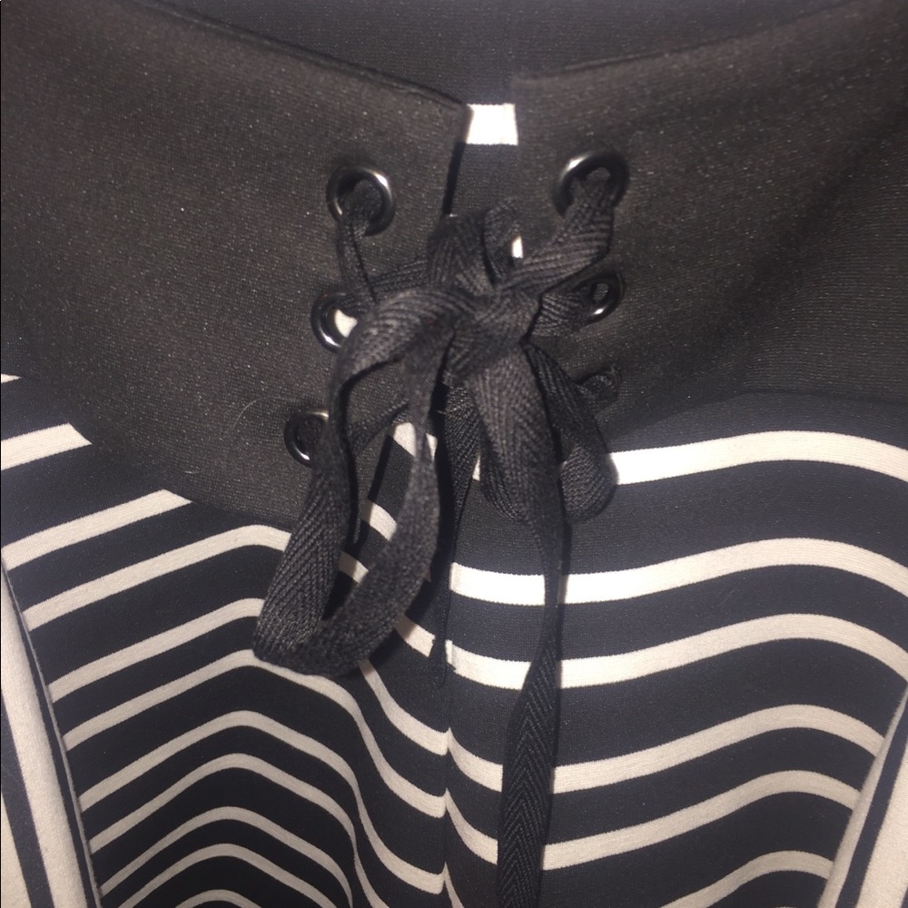 Lane Bryant black and white striped dress